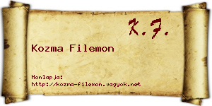 Kozma Filemon névjegykártya