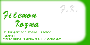 filemon kozma business card